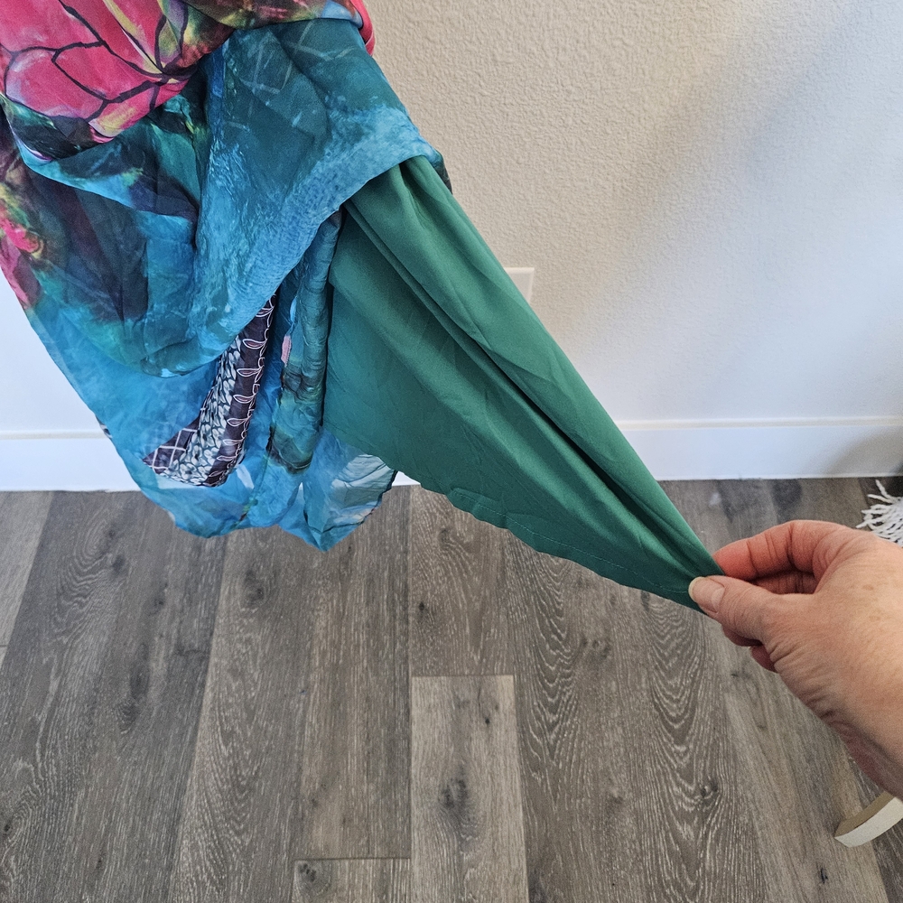 Banjul Teal and Pink Floral Maxi Dress - Picture 11 of 11